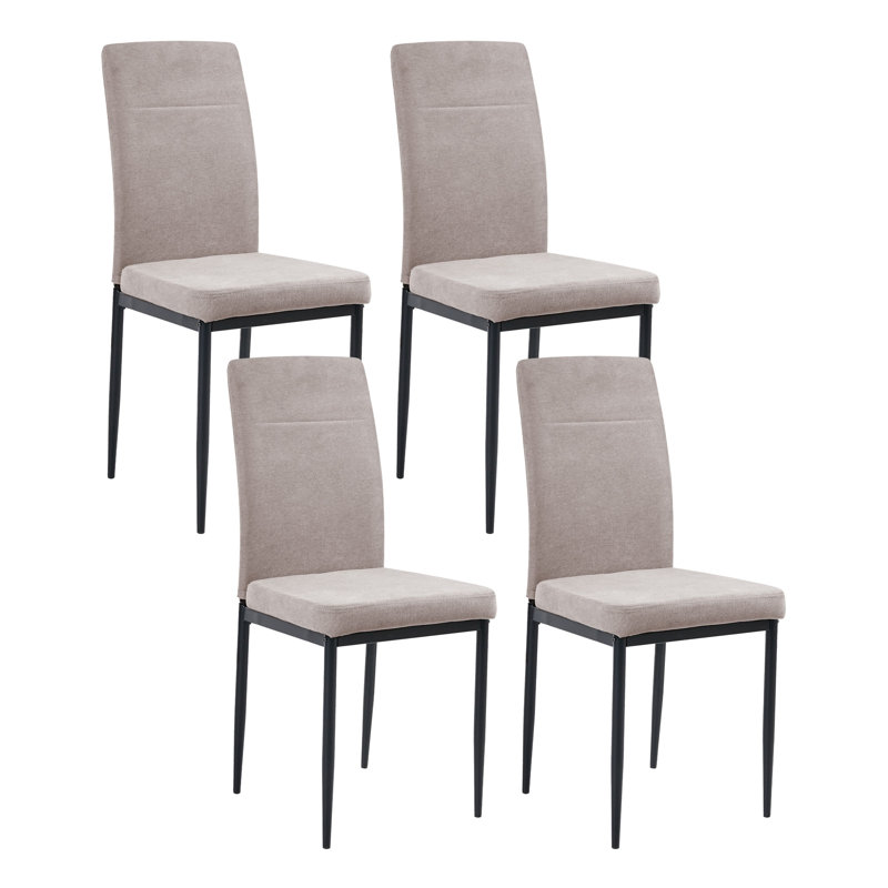 50cm H Fabric Upholstered Upholstered Back Side Chair, Taupe