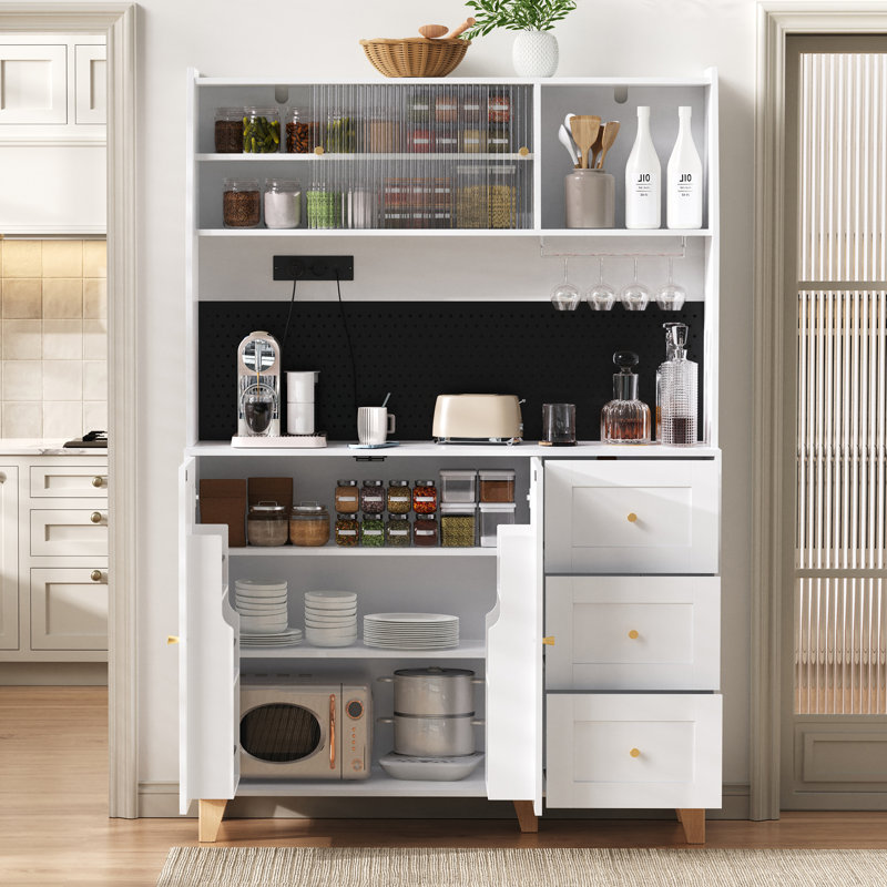 184cm Kitchen Pantry, White