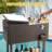 Rebuyhome 80 Quarts Serving Station / Cart Cooler with wheels in Brown