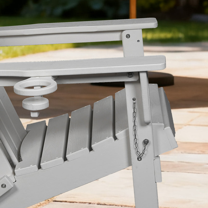 Chaises Adirondack pliantes Hdpe avec porte-gobelet, Blanc