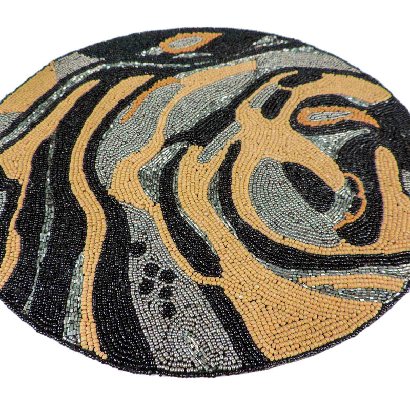 Glass Beads Abstract Round Placemat