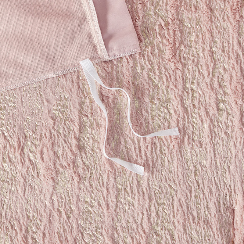 Literie Mariany, Housse de couette double / grand + 2 taies décora, Rosé / doré
