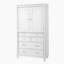 Grand garde-manger autoportant de 43,3 po x 20 po x 77,3 po avec 6 tablettes de porte, 2 tablettes réglables et 5 tiroirs, blanc-177608836