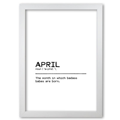 April Badass 1 Piece Single Picture Frame Wall Art