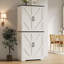 Armoire de cuisine 69 po avec 4 portes et tablettes réglables Farmhouse, autoportante pour la salle à manger et le salon-19889934