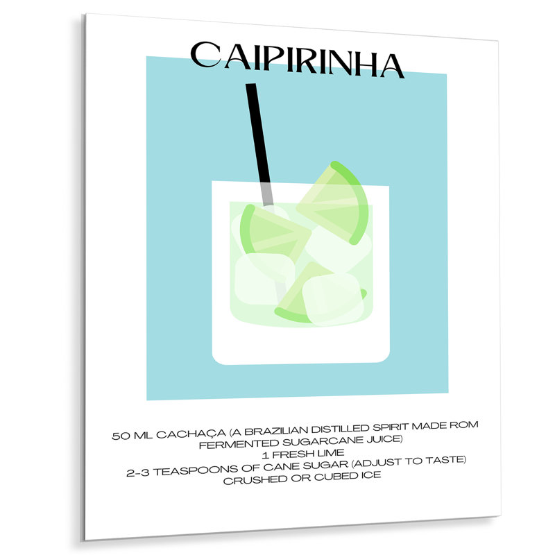 Caipirinha, cocktail brésilien - Art mural cocktails, H 32 po x l 24 po, Sans cadre