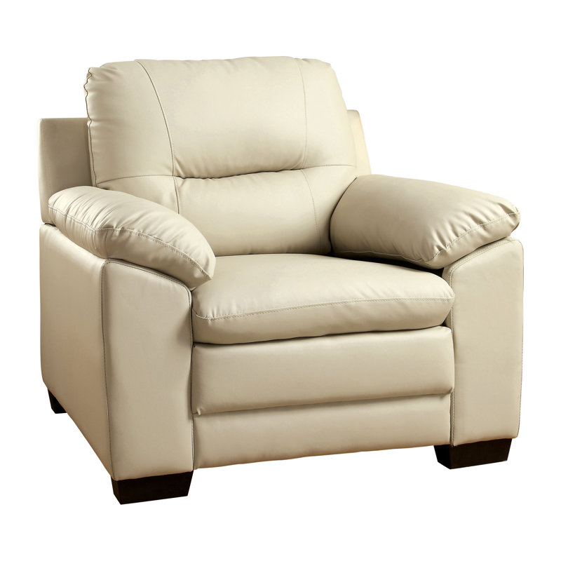 Fauteuil club large Fanestil 106,05 cm, Similicuir ivoire