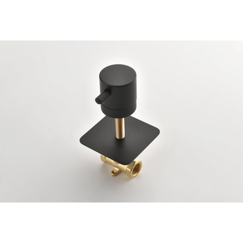 Valve de contrôle de douche 3/4 po, débit très élevé, poignée en laiton réglable en noir mat, construction, réglage précis du débit de la température, eau et volume