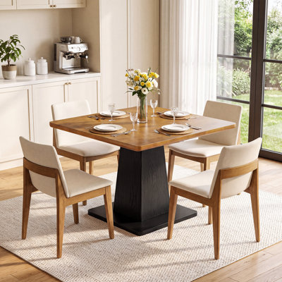 31.5" Dining Table with Metal Pedestal Base