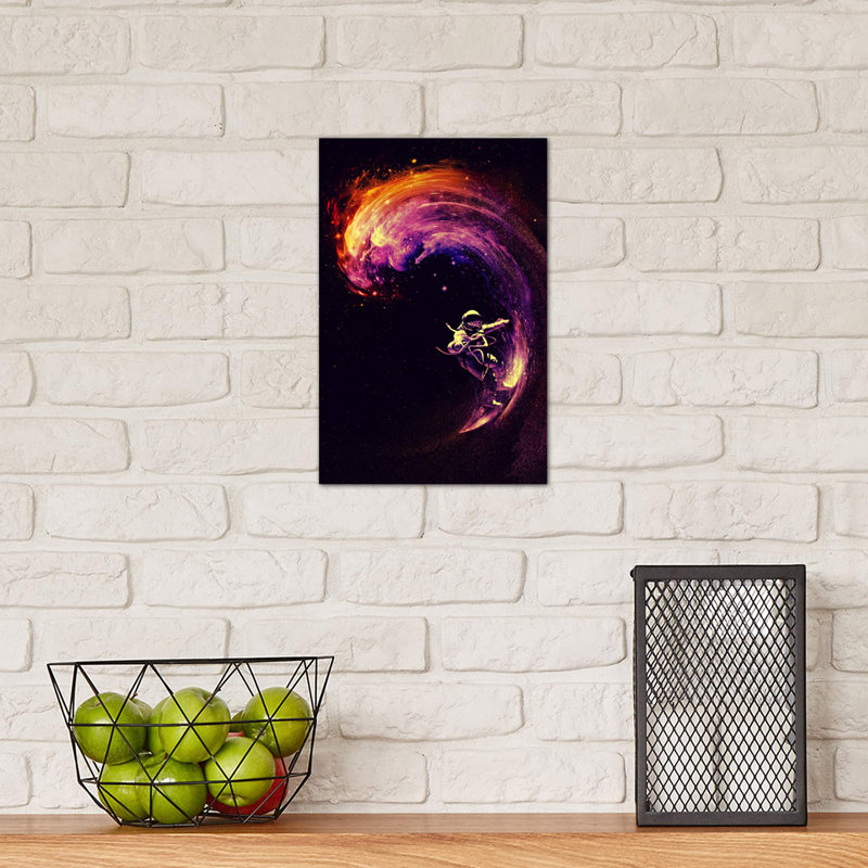 Space Surfing by Nicebleed - Wrapped Canvas Print, 30.48cm H x 20.32cm W x 1.91cm D