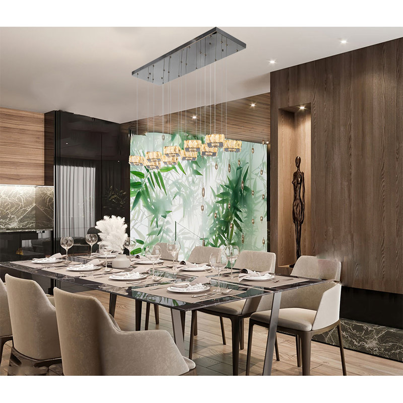 Modern 10 Light LED Chrome Crystal Chandelier, 8W
