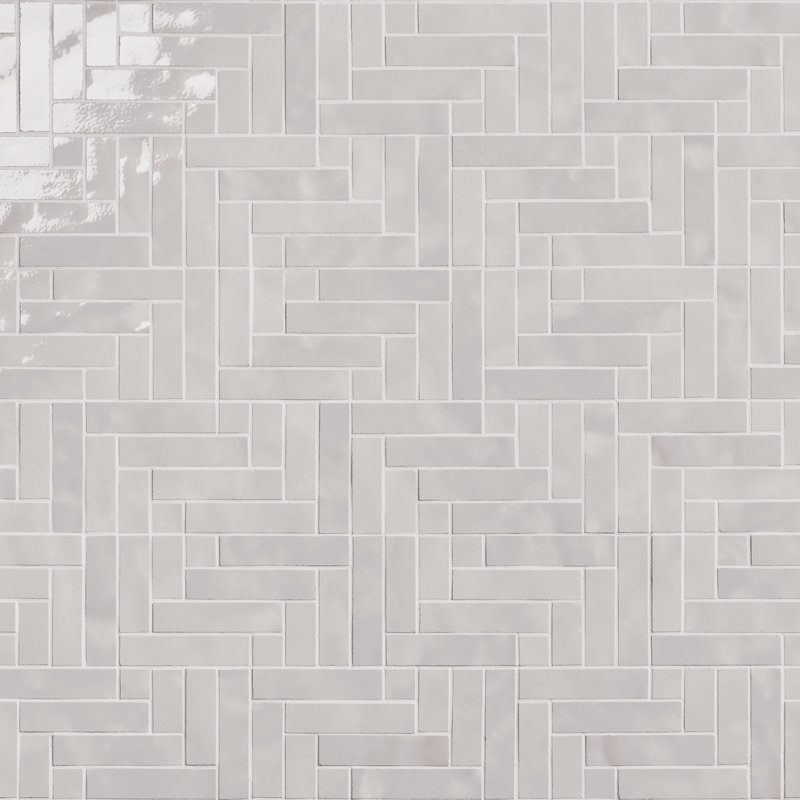 Zelora 1" Glossy Ceramic Mosaic Wall Tile, Cloud White