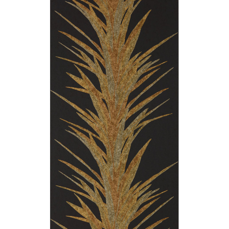 Yucca 10.05m x 52cm Matte Wallpaper Roll, Black/Brown