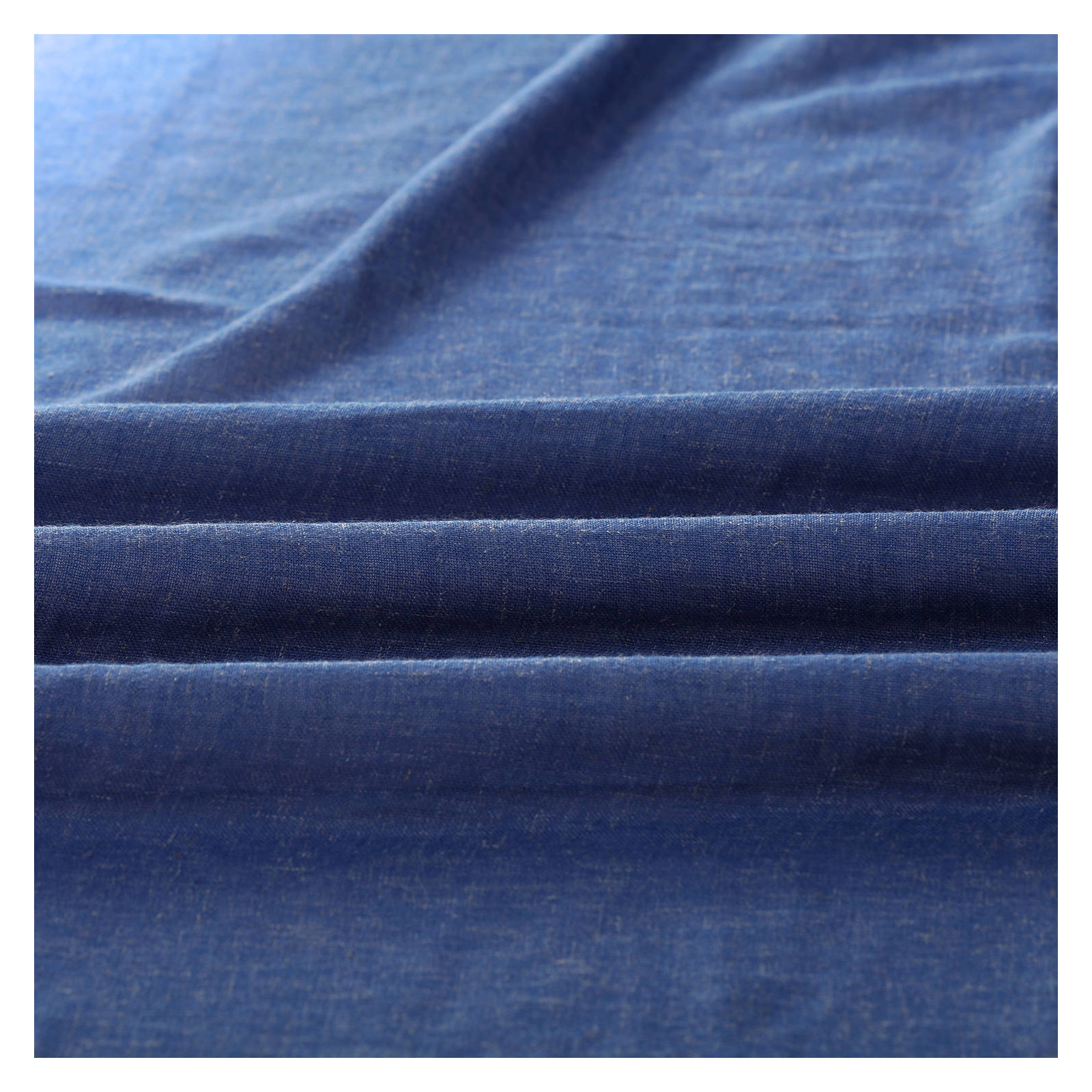 Larsa Sheer Linen Blend Curtain, 50" W x 84" L, Blue Lapis