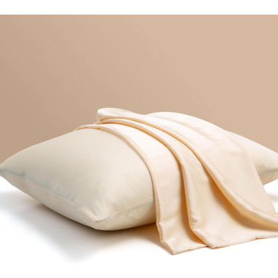 Luxe Mulberry Silk Pillowcases with Hidden Zipper (Beige, 20"x36" King,Set of 2)