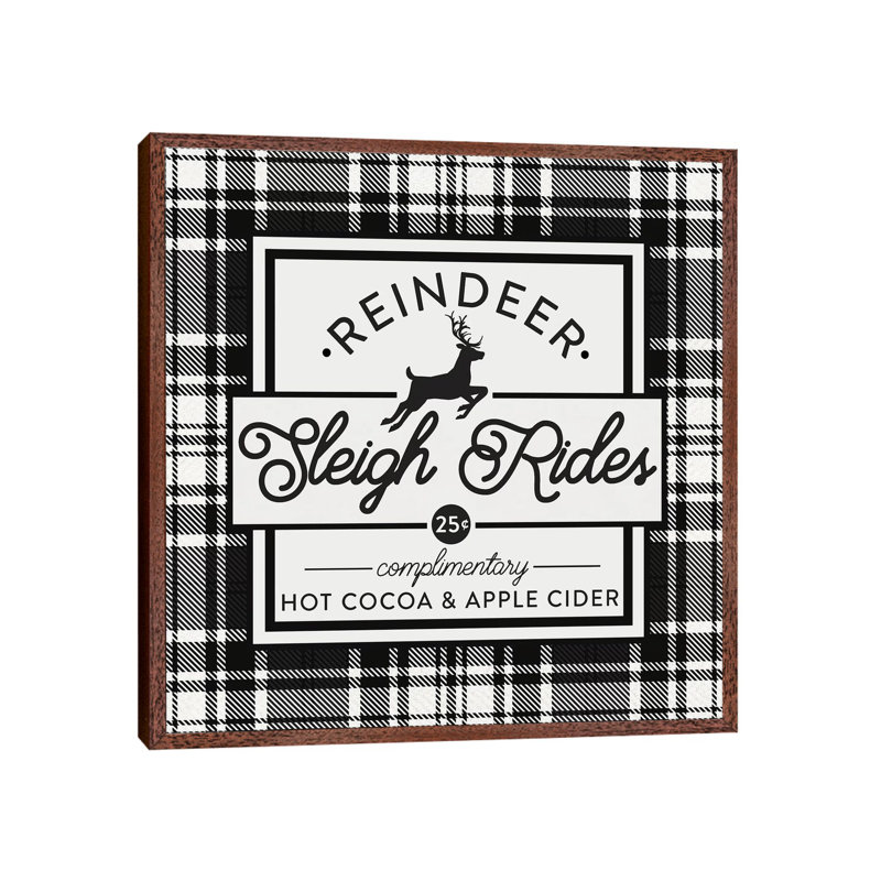 Plaid Holidays III - Print on Canvas, 66.04 cm H x 66.04 cm W, Classic Brown Wood Framed