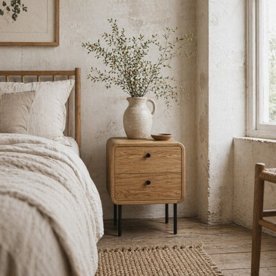 40 cm W Steel Bedside Table