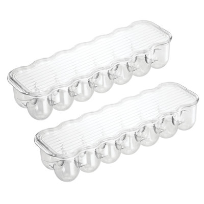 Support à œufs en plastique avec couvercle et poignée pour 14 œufs - Support à œufs empilable pour réfrigérateur