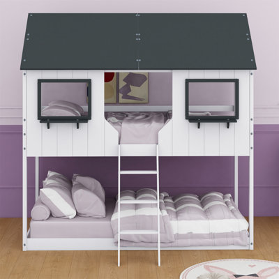 Lit superposé simple au-dessus d'un lit simple Aleighia Kids