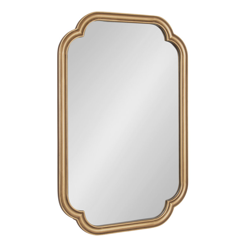 Glenby Scalloped Rectangle Bathroom Mirror, Gold