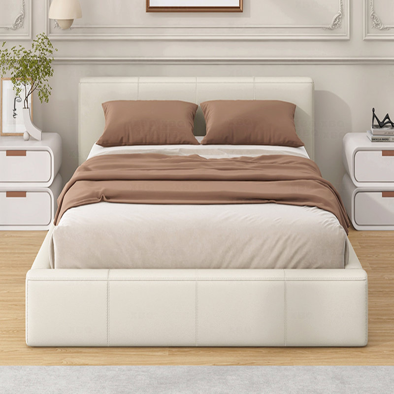Très grand lit, [rembourré beige élégant], Très grand lit