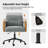 Avelina Larisa Modern Swivel Adjustable Height Task Office Chair with Solid Wood Square Armrests-1345759886