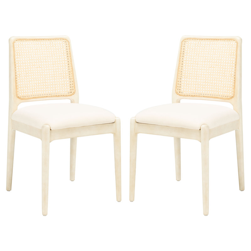 Chaise d'appoint Dinwiddie, White leg / Ivory upholstery