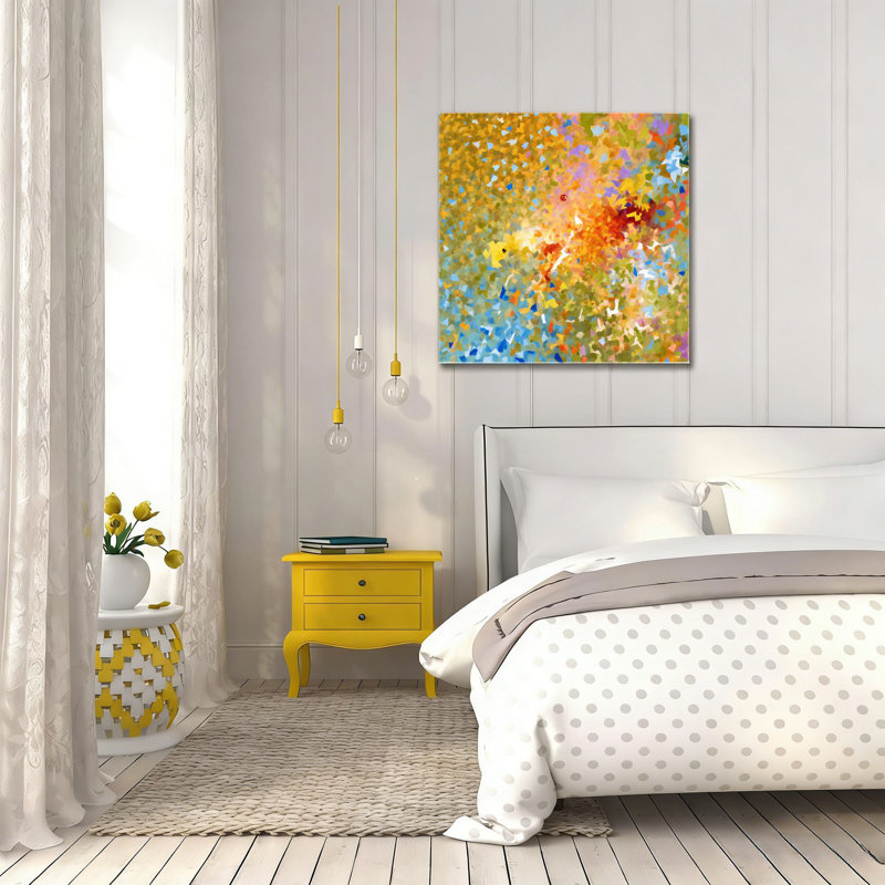 Fragment géométrique coloré, art mural non encadré, 16 x 16