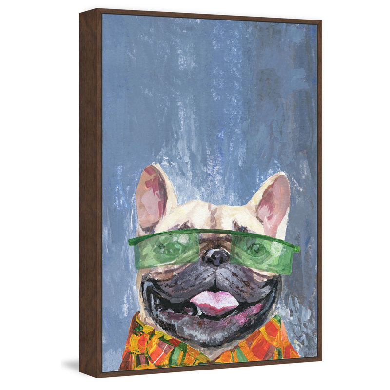 'Retro Dog' Floater Framed Print On Canvas, 18" H x 12" W x 1.5" D