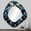 Burchfield Art Deco bleu doré carrelage Elegance 1 II - miroir mural décoratif asymétrique géométrique, miroir de forme irrégulière moderne, art imprimé en métal-107229680