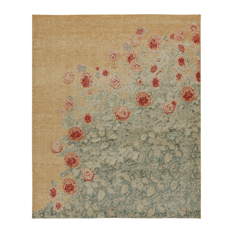 Rug & Kilim’S Distressed Transitional Rug In Polychromatic Floral Patterns, Rectangle 8' x 10'
