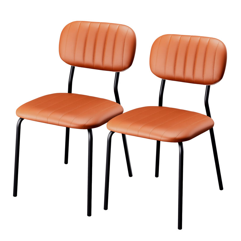 Ensemble de 2 chaises empilables rembourrées Brown Comfort, Brun, 2