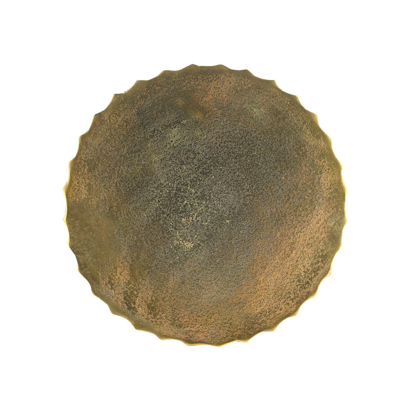 Rasi Accent Stool, Antique Brass