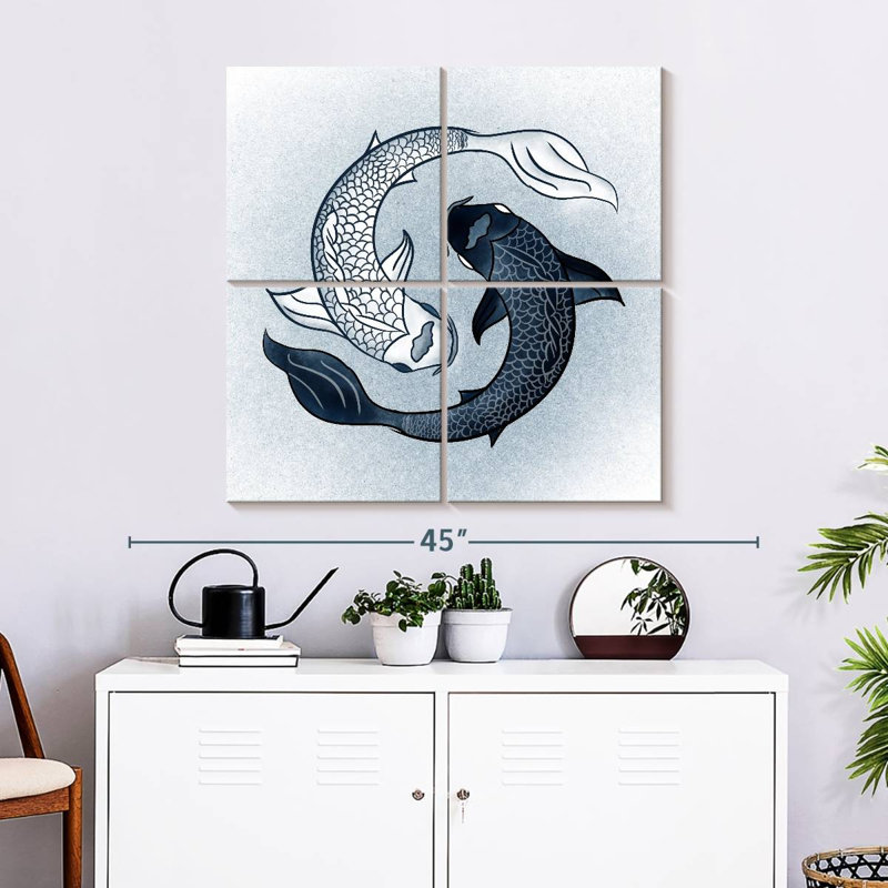 Yin Yang Fish, H 32 po x l 32 po