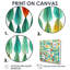 «Autumn Is Coming Retro Leaves» en bleu et rouge - reproduction d'art sur toile géométrique abstraite-257993783-257993788