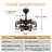 Yursa 18" Industrial Black Caged Ceiling Fan with Lights and Remote Control, Reversible DC Motor Fandelier Ceiling Fan