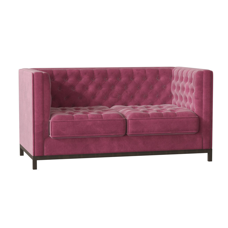 Causeuse Jess, Fuchsia Savona, Brun acajou