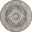 Tapis oriental gris et ivoire tissé à la machine 5 pi