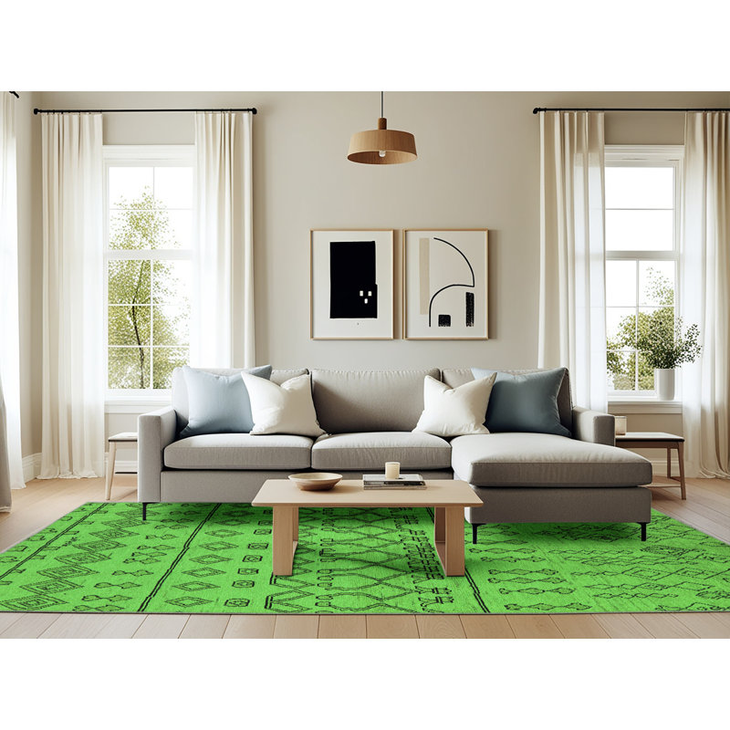 Herberto Washable Southwestern Indoor Rug, Rectangle 6' x 9'