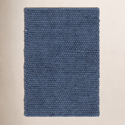 Elle Navy Blue Hand-Woven Wool Rug