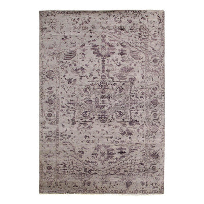 Canvello Gray Erased Modern Rug - 6' X 9'