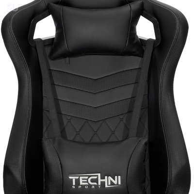 Techni Sport TS-83 Ergonomic High Back Racer Style PC Gaming Chair with Adjustable Lumbar and Neck Support for Comfortable Gaming