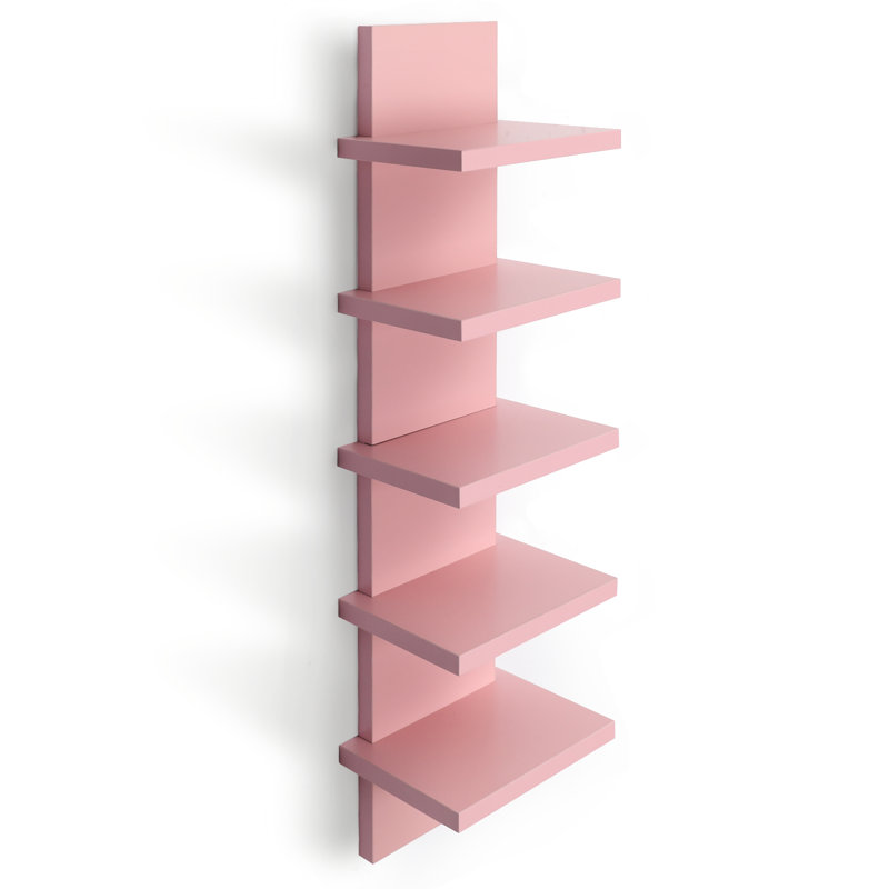 Pelicieux 5-Tier Small Wall Shelf, Pink