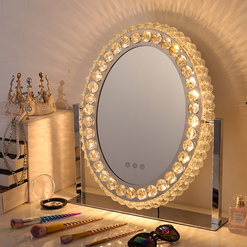 Preas Glass Round Floor Mirror