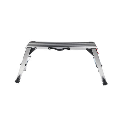 Plateforme de travail pliante en aluminium argenté - échelle de tabouret de cloison sèche robuste, surface antidérapante / pieds et lave-auto / nettoyage / peinture / décoration / atelier à domicile