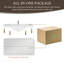 Meuble-lavabo mural 42 po avec lavabo, meuble-lavabo mural avec lavabo à surface solide et tiroirs à fermeture en douceur entièrement assemblés, gris cendré-145445422