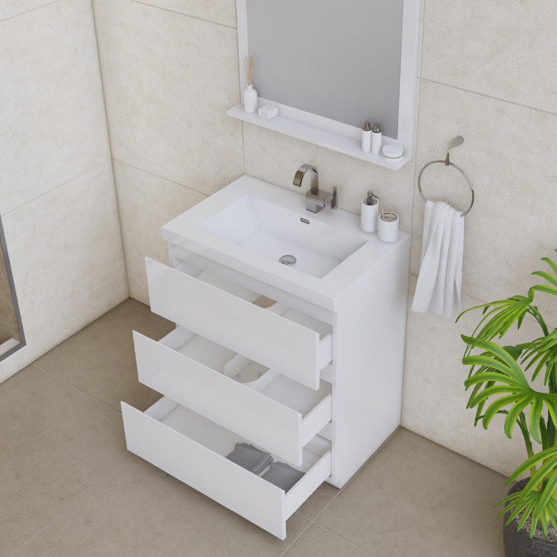 Ensemble de meuble-lavabo simple 30 po Arjina, Blanc