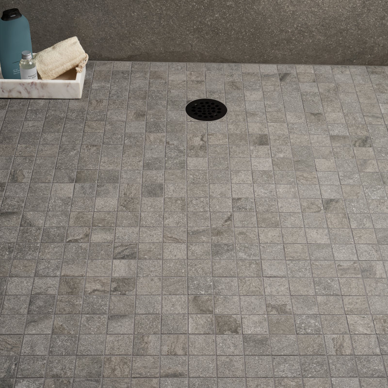 Mesa 11.81" x 11.81" Matte Porcelain Floor & Wall Mosaic Tile (0.97 Sq. Ft./Each), Gray