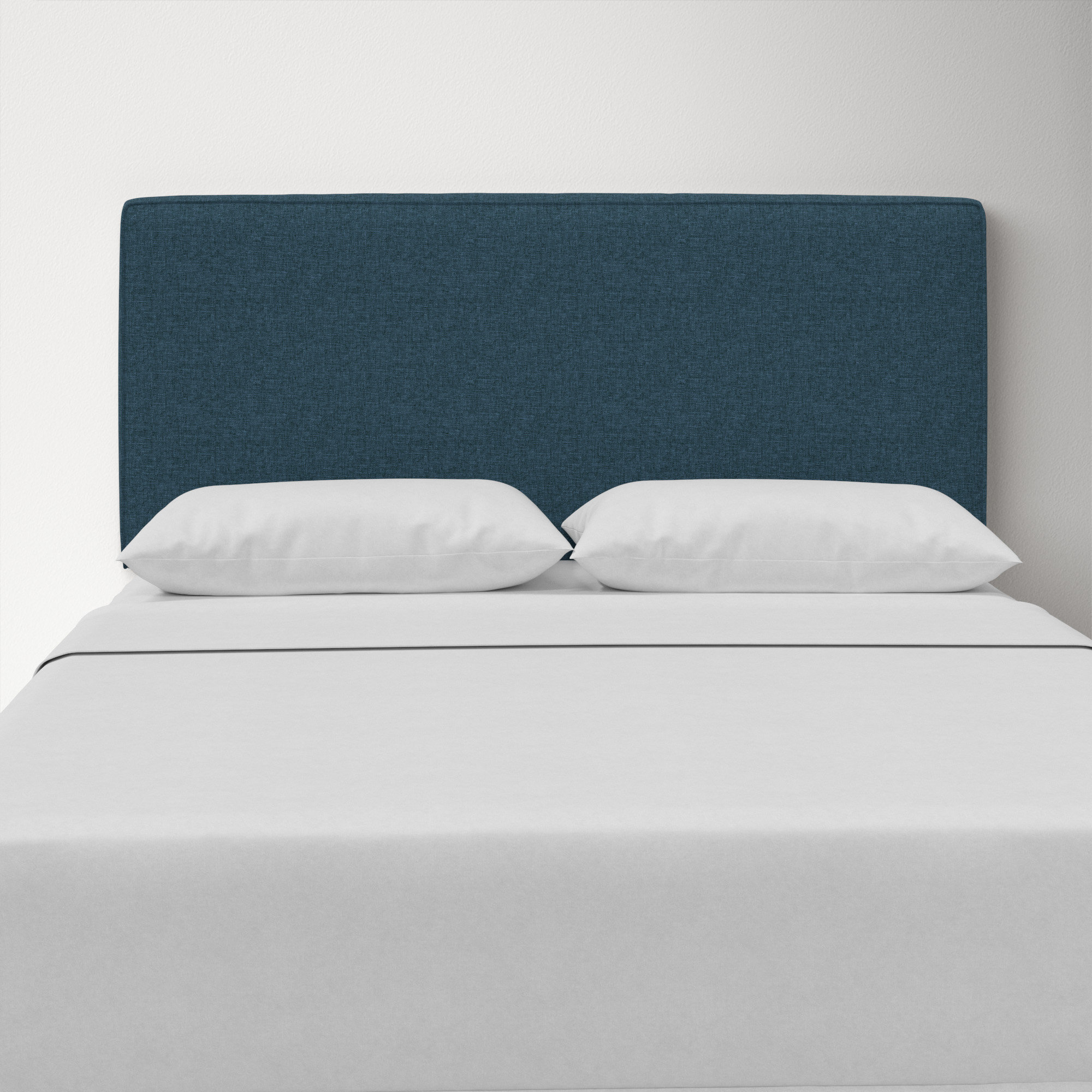 Marquise Upholstered Headboard, Zuma Navy Textured Linen, Twin