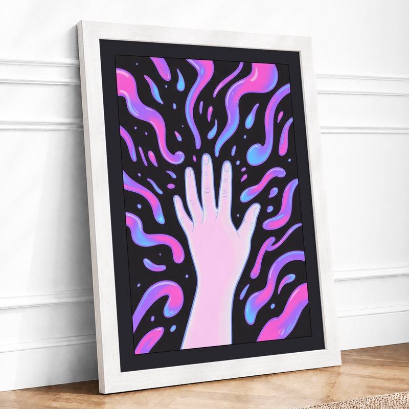Rising Hand Modern - Framed Print, A1 - 84.1 x 59.4 cm, White